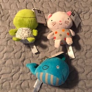 NWT Three animal baby rattles